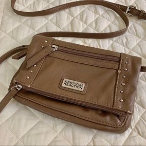 KENNETH COLE REACTION Brown Crossbody Purse Vegan